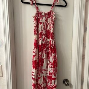 Red and White Floral Sundress